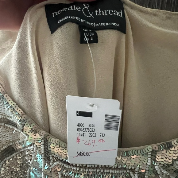 NWT Needle & Thread Metallic Geometric Mini Dress - Picture 4 of 6